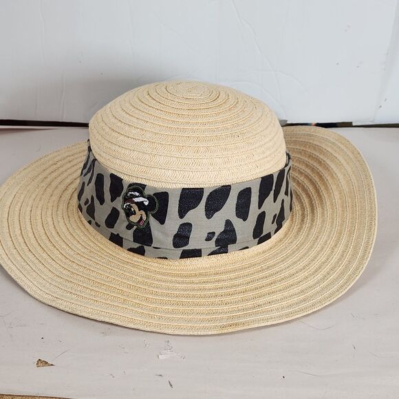Walt Disney World Kids Minnie Mouse Animal Kingdom 100% Straw Sun Hat - Picture 2 of 9